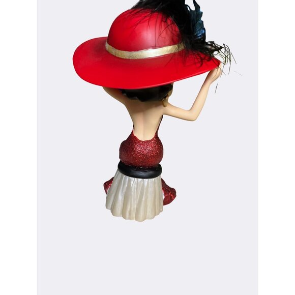 Betty Boop Lady In Red Sitting Fixing Hat Retired Figurine - Picture 6 of 12